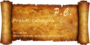 Preidt Celeszta névjegykártya